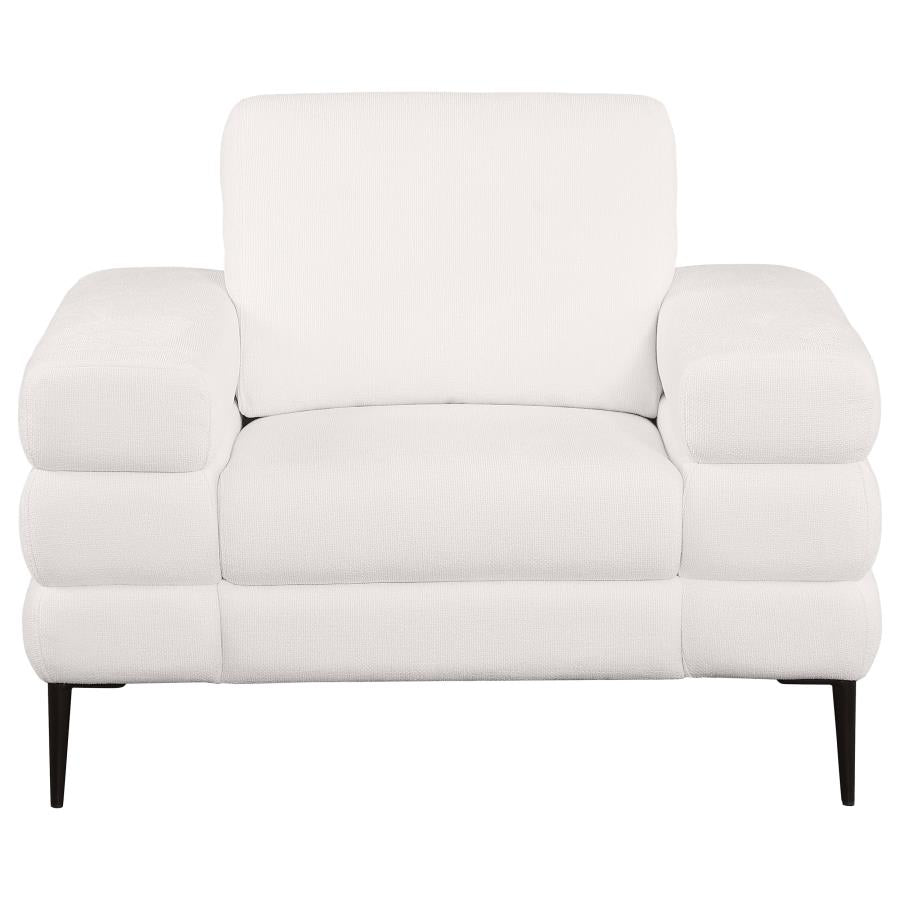 Jessel Chenille Upholstered Sofa Set Ivory