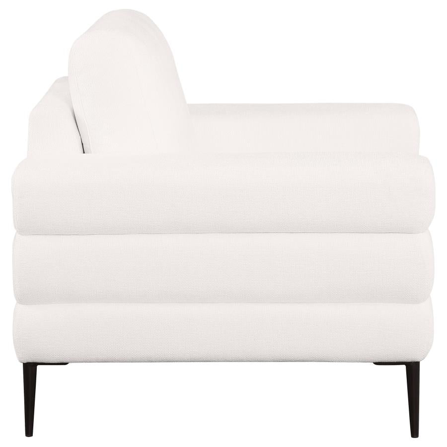 Jessel Chenille Upholstered Sofa Set Ivory