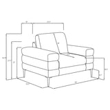 Jessel Chenille Upholstered Sofa Set Ivory