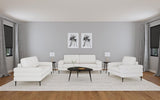 Jessel Chenille Upholstered Track Arm Sofa Ivory