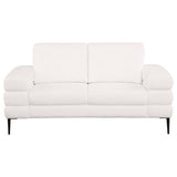 Jessel Chenille Upholstered Track Arm Loveseat Ivory
