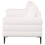 Jessel Chenille Upholstered Track Arm Loveseat Ivory