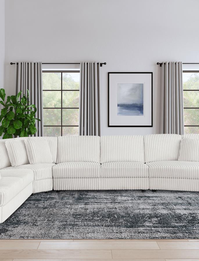 Emberson Upholstered Armless Loveseat / Wedge Ivory