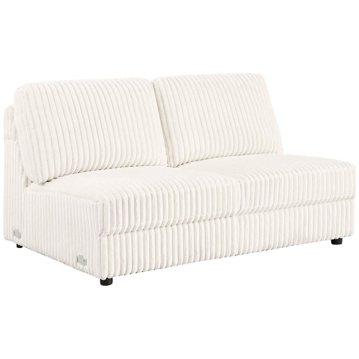 Emberson Upholstered Armless Loveseat / Wedge Ivory