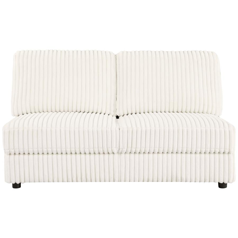 Emberson Upholstered Armless Loveseat / Wedge Ivory