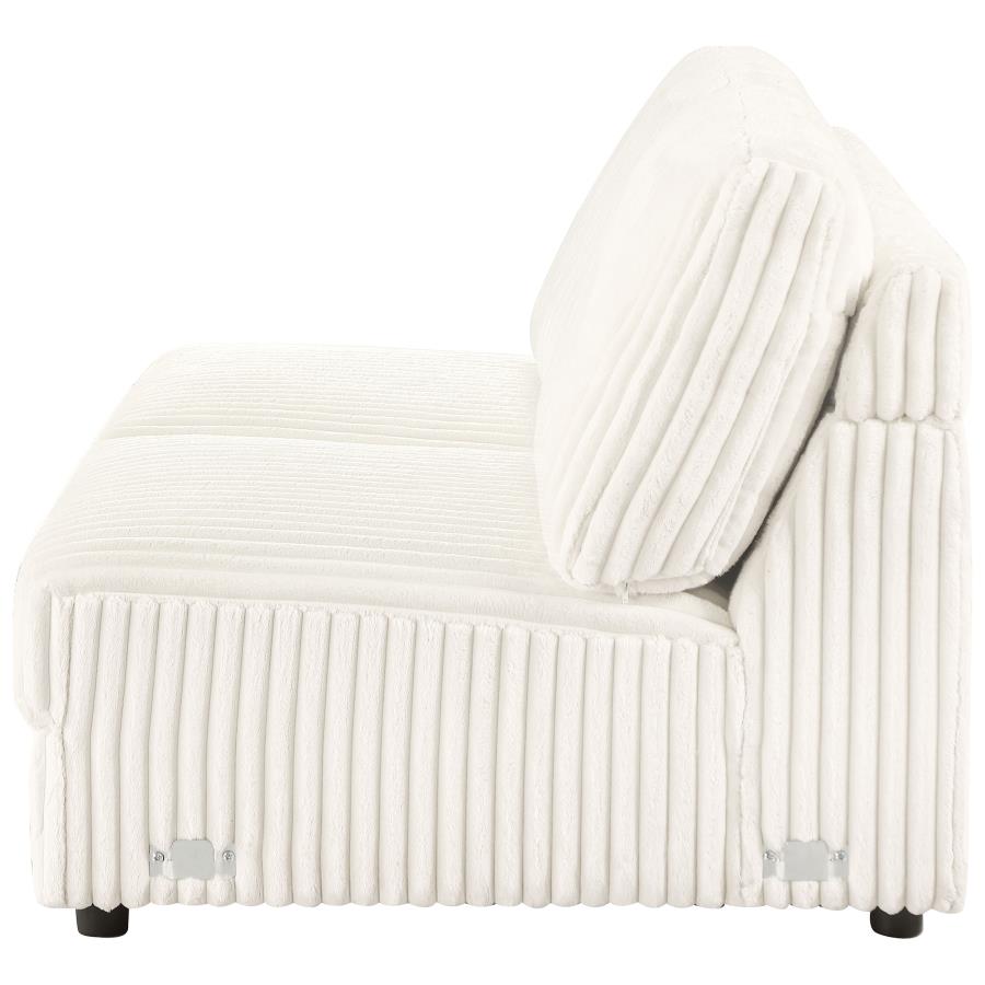 Emberson Upholstered Armless Loveseat / Wedge Ivory