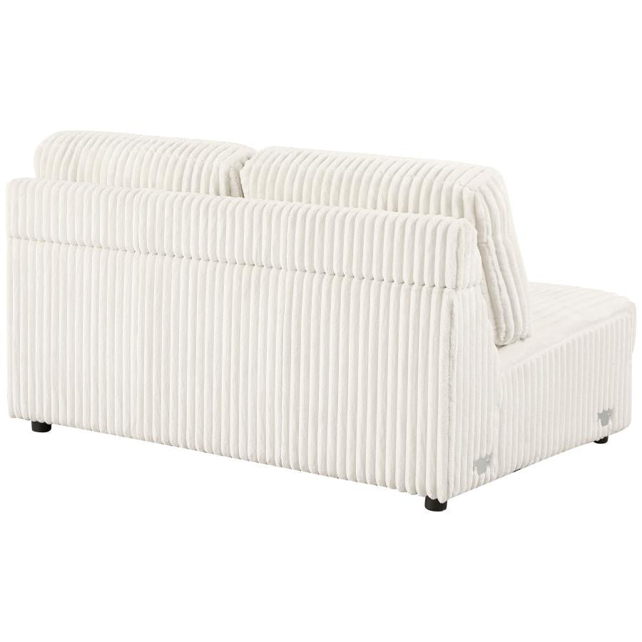 Emberson Upholstered Armless Loveseat / Wedge Ivory