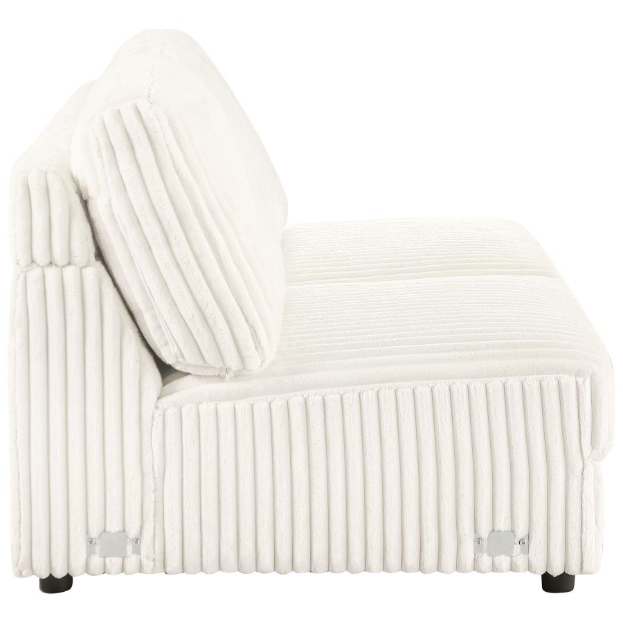 Emberson Upholstered Armless Loveseat / Wedge Ivory