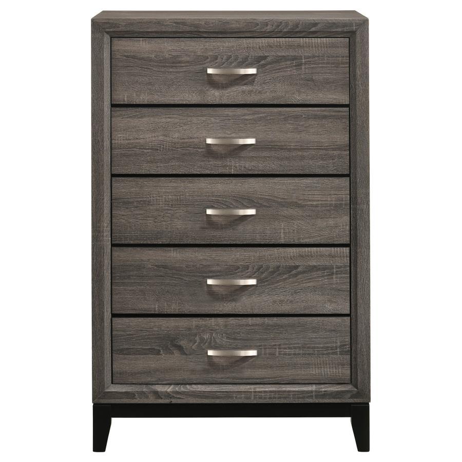 Watson - 5-Drawer Bedroom Chest - Gray Oak by CoasterEveryday | Bel Furniture