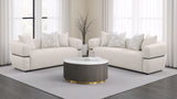 Jeanette - Fabric Upholstered Round Arm Sofa Set