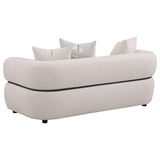 Jeanette - Fabric Upholstered Round Arm Sofa Set