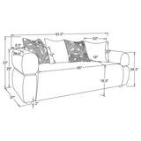 Jeanette - Fabric Upholstered Round Arm Sofa Set