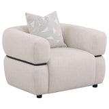 Jeanette - Fabric Upholstered Round Arm Sofa Set