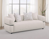 Jeanette - 84" Fabric Upholstered Round Arm Sofa - Beige