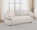 Jeanette - 73" Fabric Upholstered Round Arm Loveseat - Beige