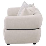 Jeanette - 73" Fabric Upholstered Round Arm Loveseat - Beige