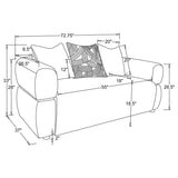 Jeanette - 73" Fabric Upholstered Round Arm Loveseat - Beige