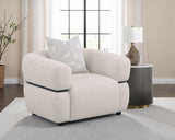 Jeanette - Fabric Upholstered Round Arm Accent Chair - Beige