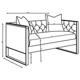 Eastbrook Velvet Upholstered Tufted Loveseat Grey