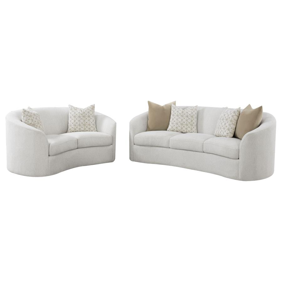 Rainn - Boucle Upholstered Sloped Arm Sofa Set