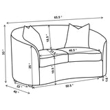 Rainn - Boucle Upholstered Sloped Arm Sofa Set