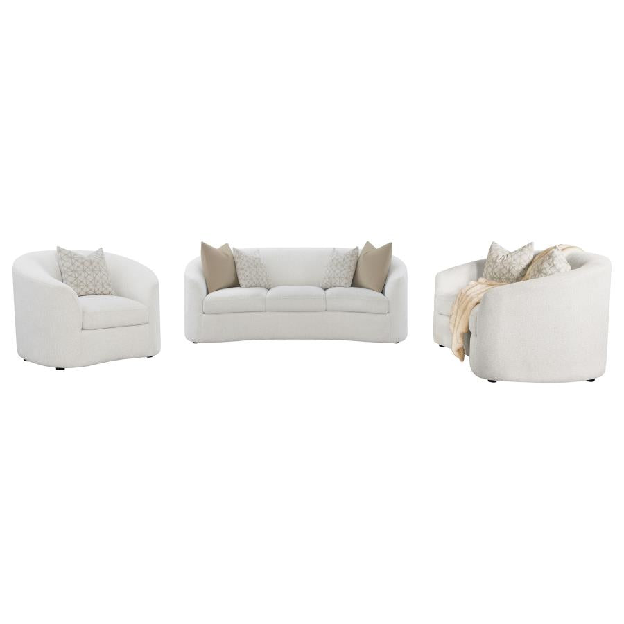 Rainn - Boucle Upholstered Sloped Arm Sofa Set