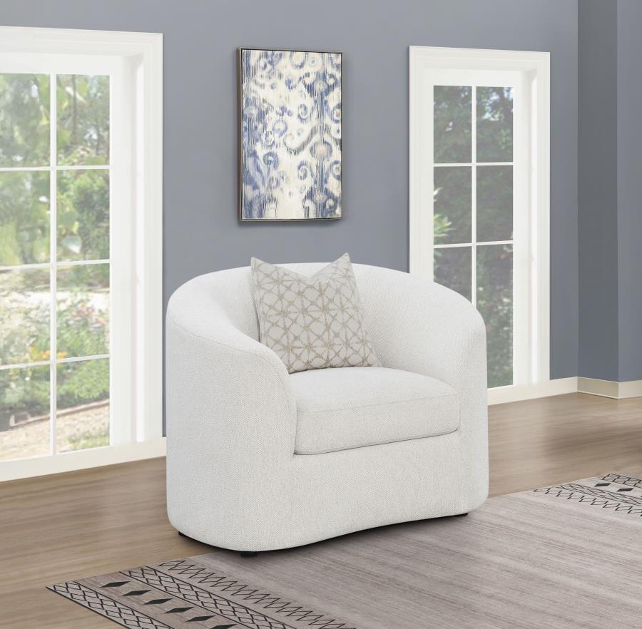 Rainn - Boucle Upholstered Sloped Arm Accent Chair - Latte