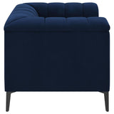 Chalet Upholstered Tuxedo Arm Tufted Chair Blue