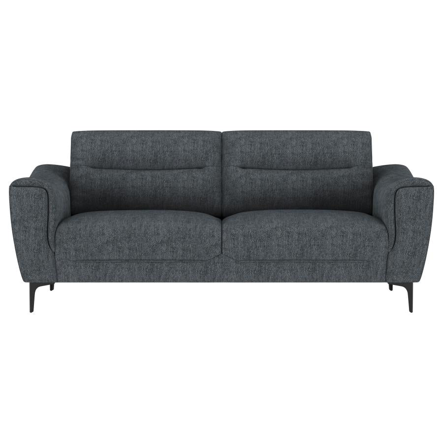 Nolan 2-piece Upholstered Sofa Set Charcoal