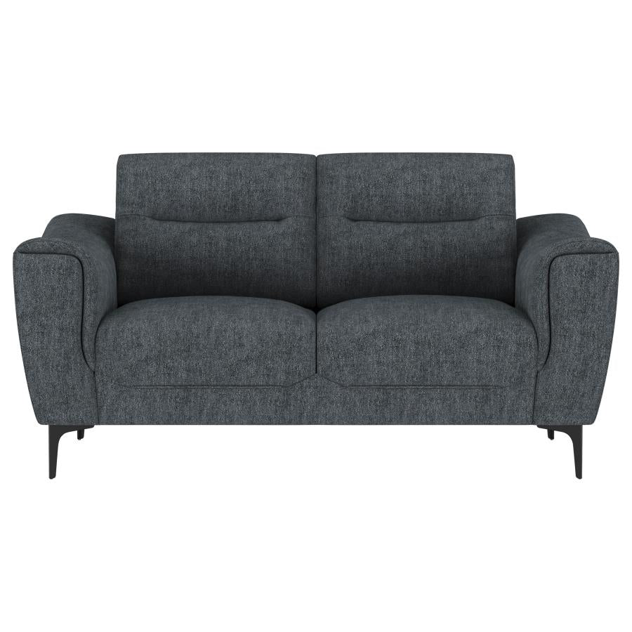 Nolan 2-piece Upholstered Sofa Set Charcoal