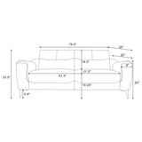 Nolan Upholstered Sloped Track Arm Sofa Charcoal