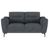 Nolan Upholstered Sloped Track Arm Loveseat Charcoal