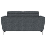Nolan Upholstered Sloped Track Arm Loveseat Charcoal