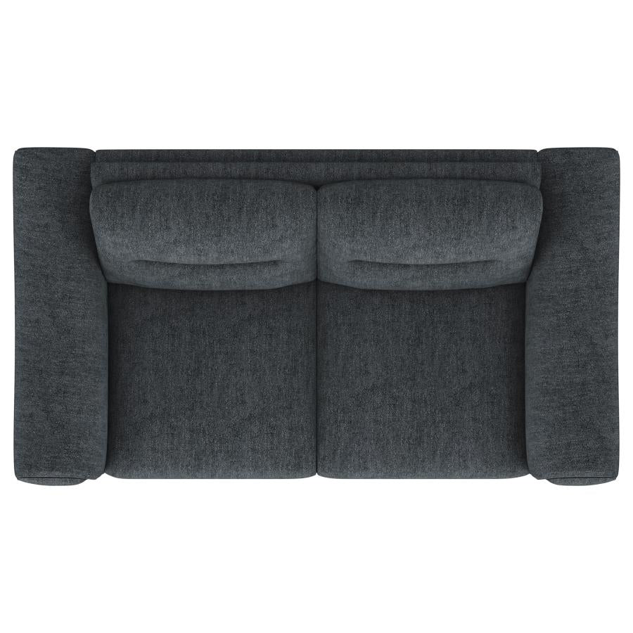 Nolan Upholstered Sloped Track Arm Loveseat Charcoal