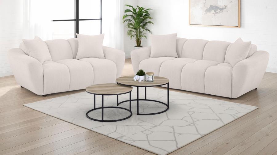 Destino - Chenille Splayed Arm Sofa Set