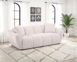 Destino - Chenille Upholstered Splayed Arm Sofa - Greige