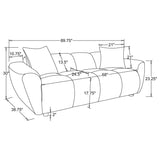 Destino - Chenille Upholstered Splayed Arm Sofa - Greige