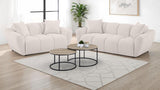Destino - Chenille Upholstered Splayed Arm Sofa - Greige