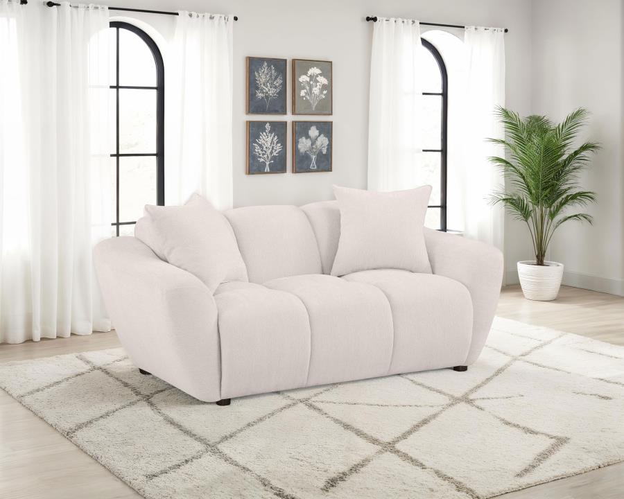 Destino - Chenille Upholstered Splayed Arm Loveseat - Greige