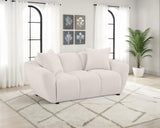 Destino - Chenille Upholstered Splayed Arm Loveseat - Greige