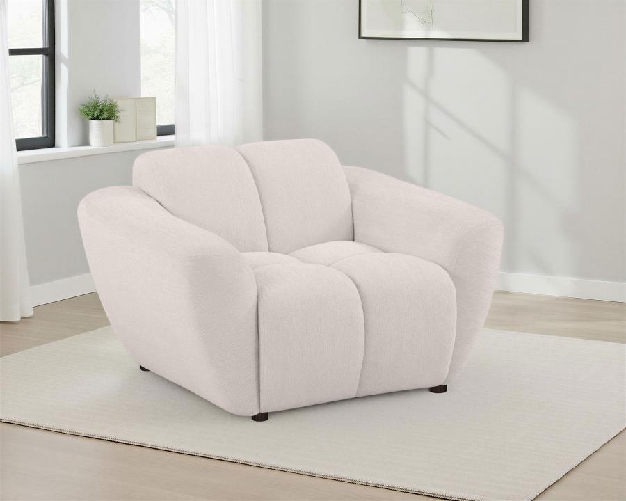 Destino - Chenille Upholstered Splayed Arm Accent Chair - Greige