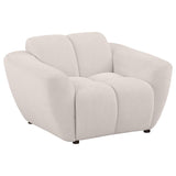Destino - Chenille Upholstered Splayed Arm Accent Chair - Greige