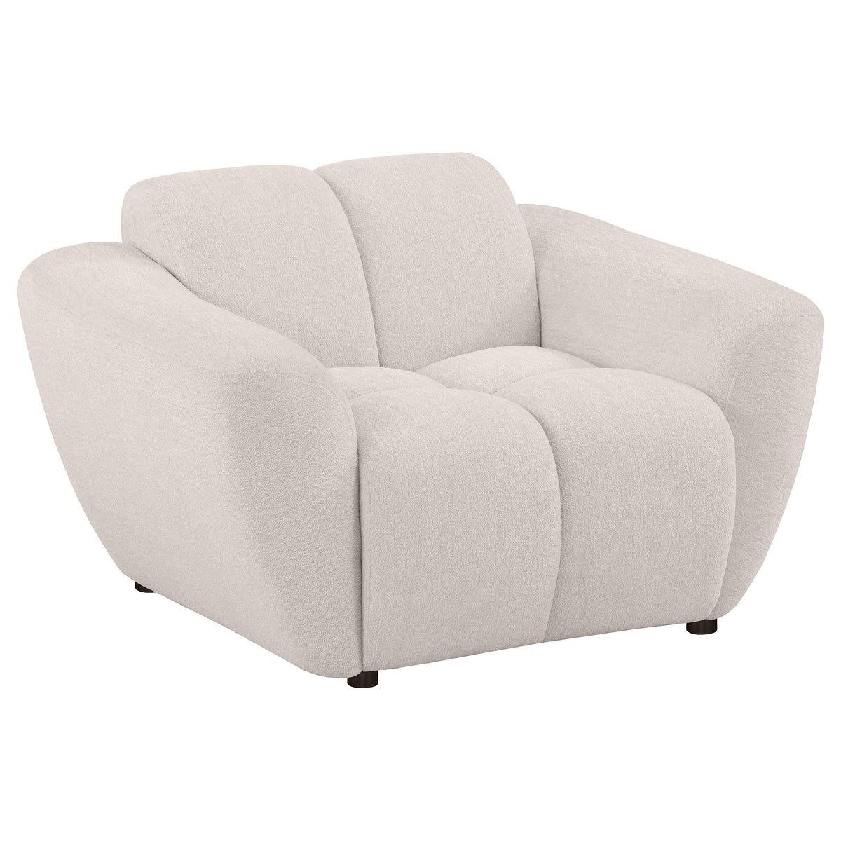 Destino - Chenille Upholstered Splayed Arm Accent Chair - Greige