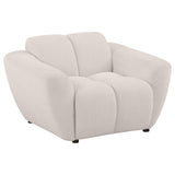 Destino - Chenille Upholstered Splayed Arm Accent Chair - Greige