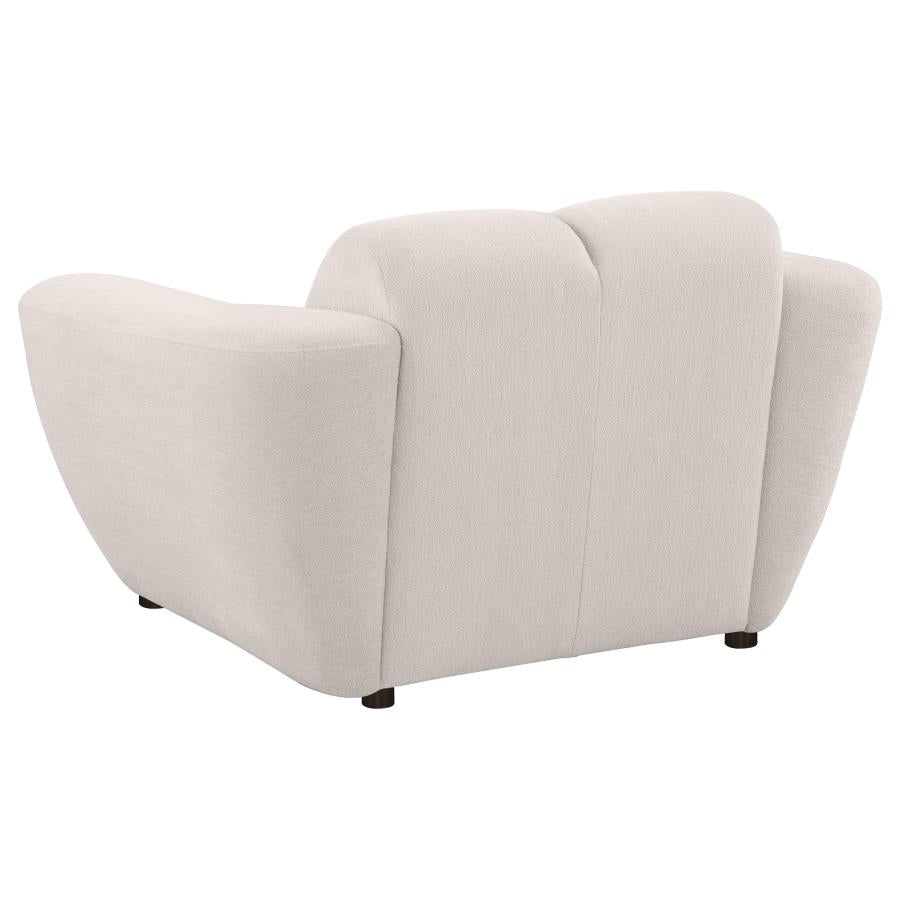 Destino - Chenille Upholstered Splayed Arm Accent Chair - Greige
