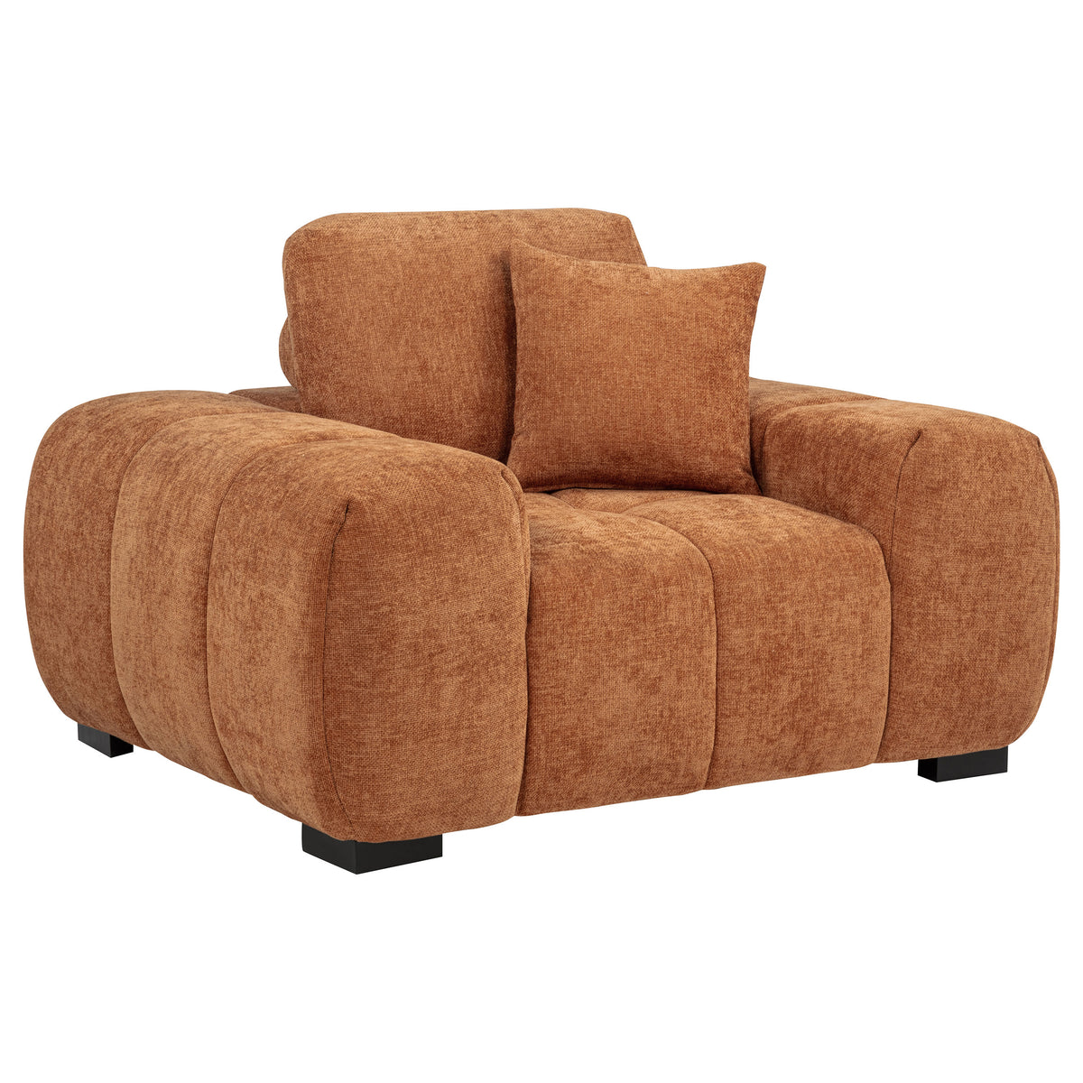 Octavia - Fabric Upholstered Track Arm Accent Chair