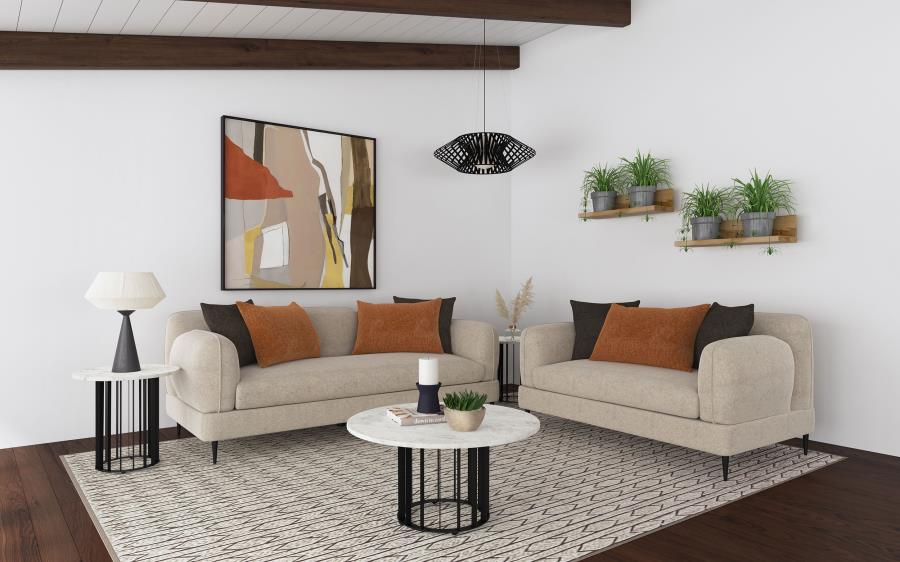 Jade - 2 Piece Chenille Upholstered Sofa Set