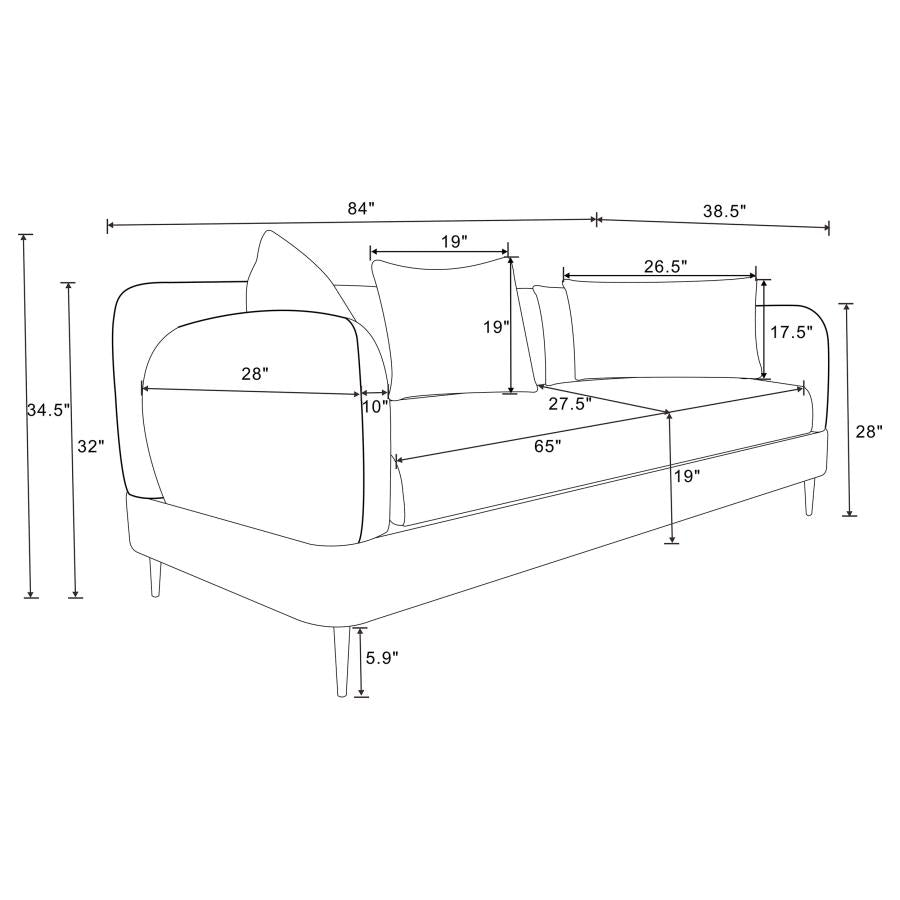 Jade - 2 Piece Chenille Upholstered Sofa Set