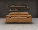 Buxton - Top Grain Leather Upholstered Loveseat