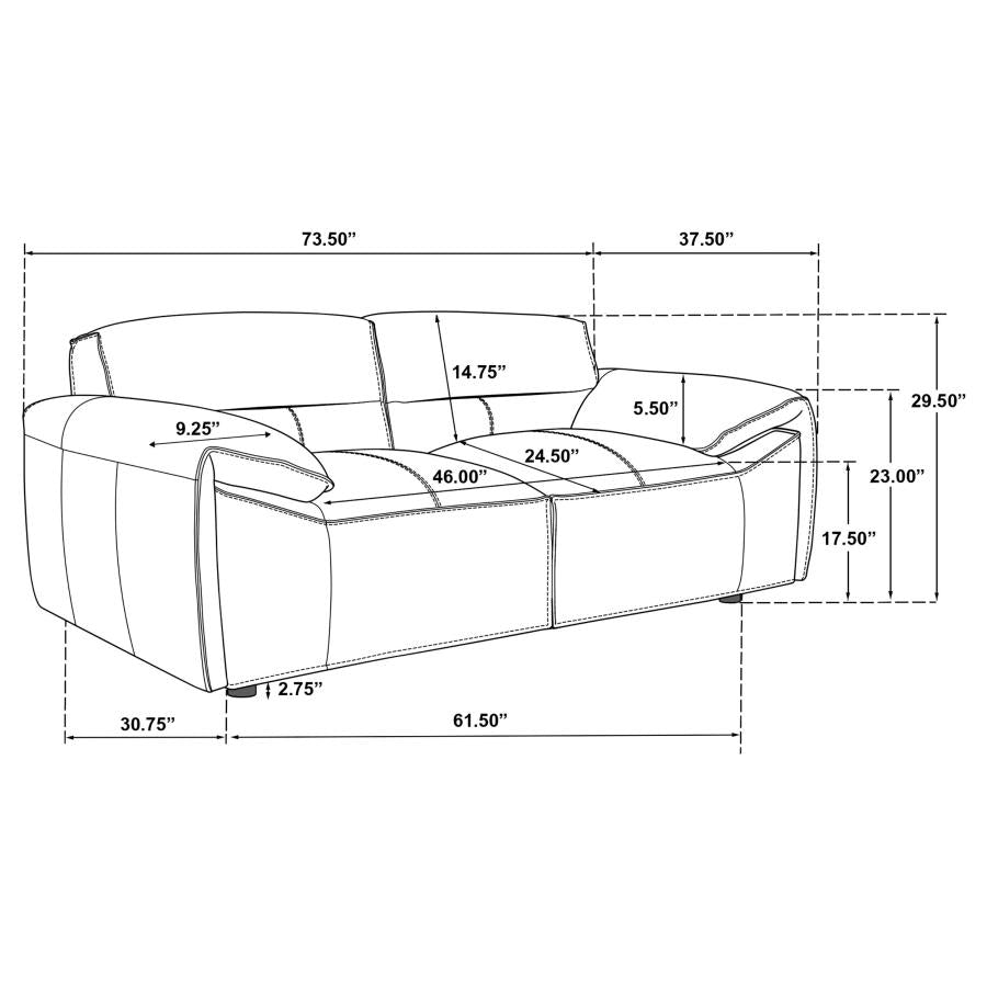 Buxton - Top Grain Leather Upholstered Loveseat